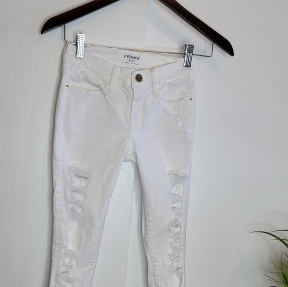 Frame Le Skinny de jeanne Distressed Jeans sz24 - Picture 15 of 15